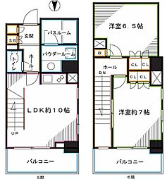 レジディア中落合-C 2LDKの間取図画像