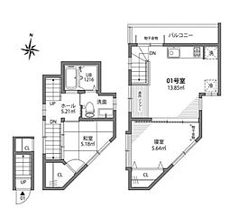 中野坂上テラス 2LDKの間取図画像