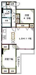 SEASON-COURT 2LDKの間取図画像