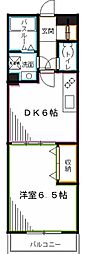 ガーデンヒルズSHINO 1DKの間取図画像