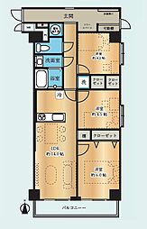 ワコー第一新狭山マンション 3LDKの間取図画像