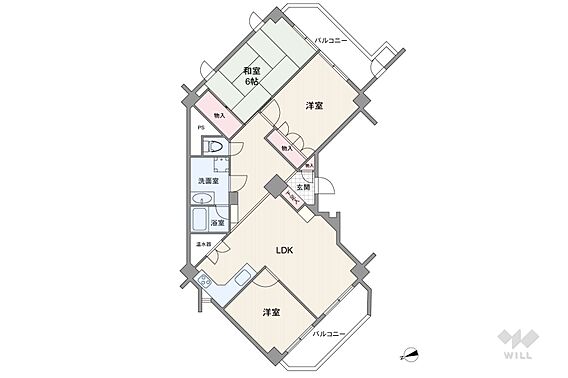 間取りは専有面...