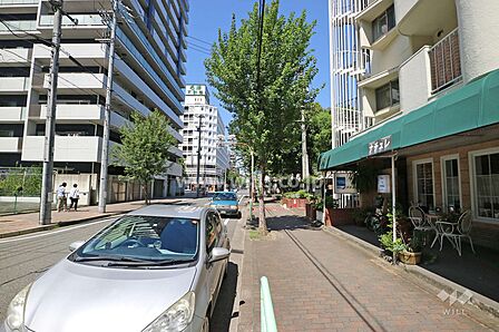 敷地西側の前面道路(南側から)