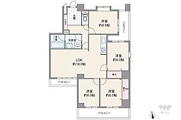 三旺マンション第5植田 4LDKの間取図画像