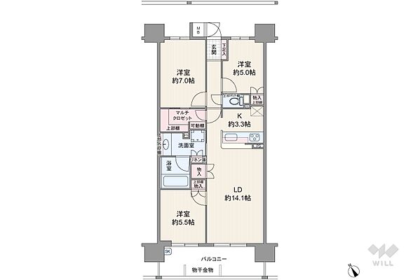 間取り エムズシティ野並 13階/-