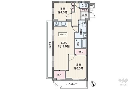 2LDK 間取り