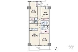 サンマンション御器所 3LDKの間取図画像
