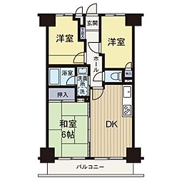 クリオ南林間弐番館 2SDKの間取図画像