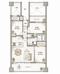 セザール中央林間南 3LDKの間取図画像
