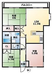 メゾンサニーベール 3LDKの間取図画像