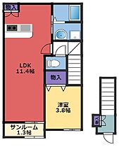 サチクル石塚 202 ｜ 滋賀県東近江市五個荘石塚町141-1（賃貸アパート1LDK・2階・42.01㎡） その2