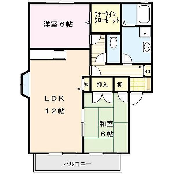 サンライズ平塚 205号｜福岡県久留米市上津1丁目(賃貸アパート2LDK・2階・60.00㎡)の写真 その2