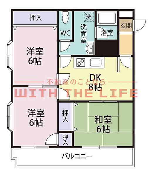 山口第一ビル 101号｜福岡県久留米市宮ノ陣5丁目(賃貸マンション3DK・1階・62.35㎡)の写真 その2