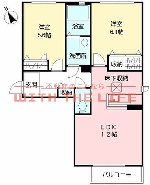 シャーメゾン新合川 ｜福岡県久留米市新合川1丁目(賃貸アパート2LDK・1階・54.76㎡)の写真 その2