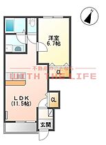 サンフィット北野III 101号 ｜ 福岡県久留米市北野町十郎丸1799-2（賃貸アパート1LDK・1階・44.95㎡） その2