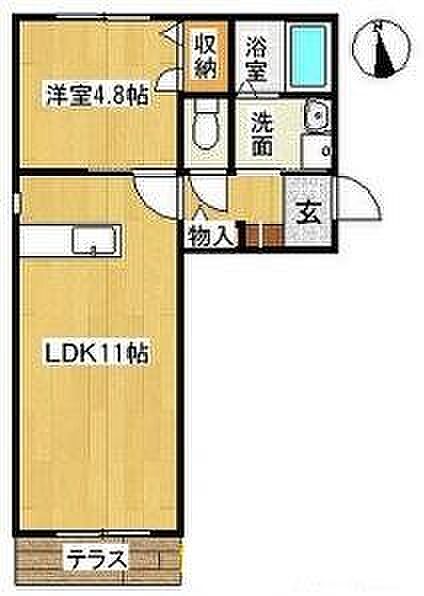 クラヴィエ小森野 103号｜福岡県久留米市小森野4丁目(賃貸アパート1LDK・1階・40.50㎡)の写真 その2