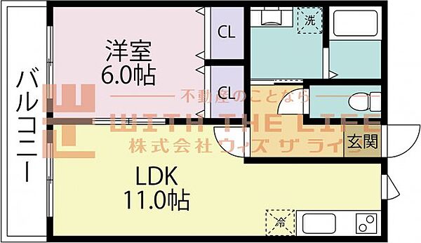 ラ・テール参番館 201号｜福岡県久留米市北野町中川(賃貸アパート1LDK・2階・40.00㎡)の写真 その2