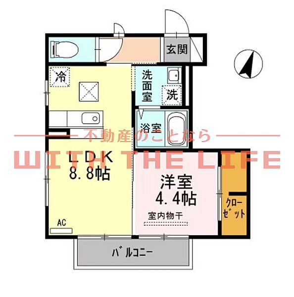 レグレット ｜佐賀県鳥栖市村田町(賃貸アパート1LDK・1階・34.90㎡)の写真 その2