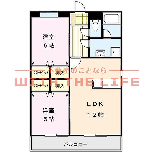 キャッスルコート 103号｜福岡県久留米市高良内町(賃貸マンション2LDK・1階・56.00㎡)の写真 その2