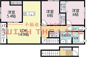 Lbloom馬場 B201号 ｜ 福岡県八女市馬場213-2（賃貸アパート3LDK・2階・75.45㎡） その2