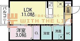 ロイヤル・レセンテ A103号 ｜ 福岡県久留米市上津町2046-4（賃貸アパート1LDK・1階・33.54㎡） その2