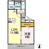 ビィーブルボナール 305号 ｜ 福岡県久留米市津福今町491-23（賃貸アパート1LDK・3階・42.00㎡） その2