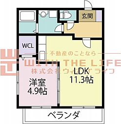 ベルソレイユ 3階1LDKの間取り