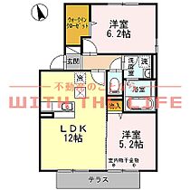 ウィズテリア A101号 ｜ 福岡県久留米市高良内町2721-1（賃貸アパート2LDK・1階・53.76㎡） その2