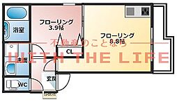 destino東町 2階1LDKの間取り