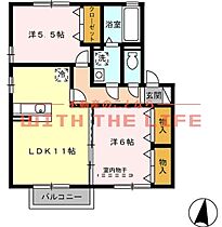 ラトンラヴール ？210号 ｜ 福岡県久留米市北野町十郎丸2094-1（賃貸アパート2LDK・2階・55.41㎡） その2