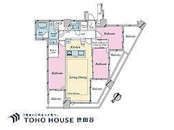 シティタワー武蔵小山タワー棟 3LDKの間取図画像