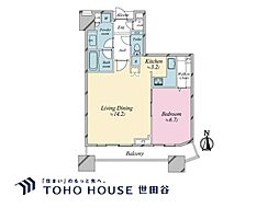 コンシェリア西新宿タワーズウエスト 1LDKの間取図画像