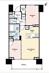 シティハウス広尾南 2LDKの間取り