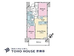 シティハウス広尾南 2LDKの間取図画像