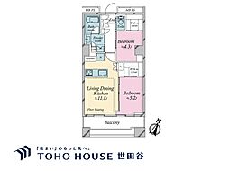 東京レジデンス 2LDKの間取図画像