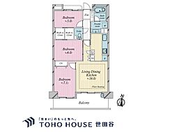 ジェイシティ千歳烏山 3LDKの間取図画像