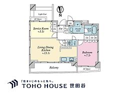 クリオ新宿戸山壱番館 1SLDKの間取図画像