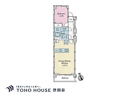 1LDK 間取り