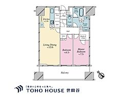 麻布台ヒルズ レジデンスB 2LDKの間取図画像