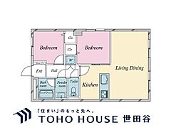 ハイツ三軒茶屋 2LDKの間取図画像