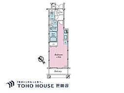 クオリア恵比寿ウェスト ワンルームの間取図画像