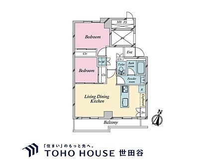 専有面積47?、バルコニー面積6.37?