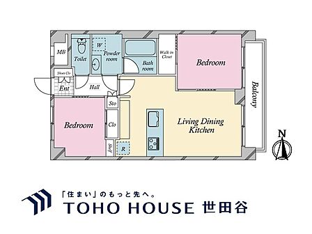 専有面積46.89?、バルコニー面積6.66?