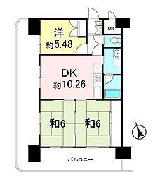 朝日プラザ郡山セントラルステージ 3DKの間取図画像