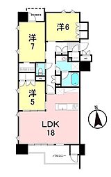 プレミスト郡山グリーンマークス 3LDKの間取図画像