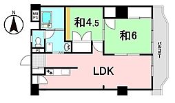 郡山ハイツ 2LDKの間取図画像