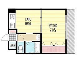 シェリール木村3 1DKの間取図画像