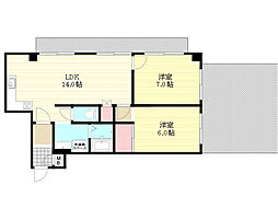 サンパレス新大阪 2LDKの間取図画像