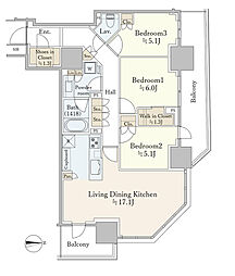 幕張ベイパークスカイグランドタワー 3LDKの間取図画像