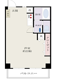 チサンマンション両国 ワンルームの間取り